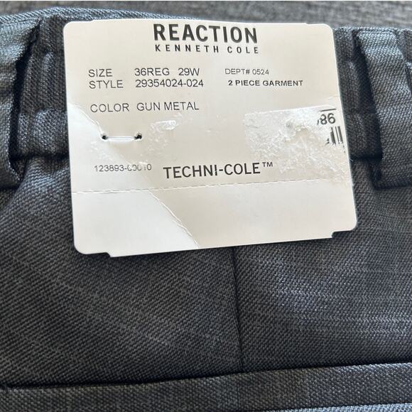 NWT Kenneth Cole Reaction Suit Pants, Gunmetal, Men’s 29W x 32L - Picture 2 of 2
